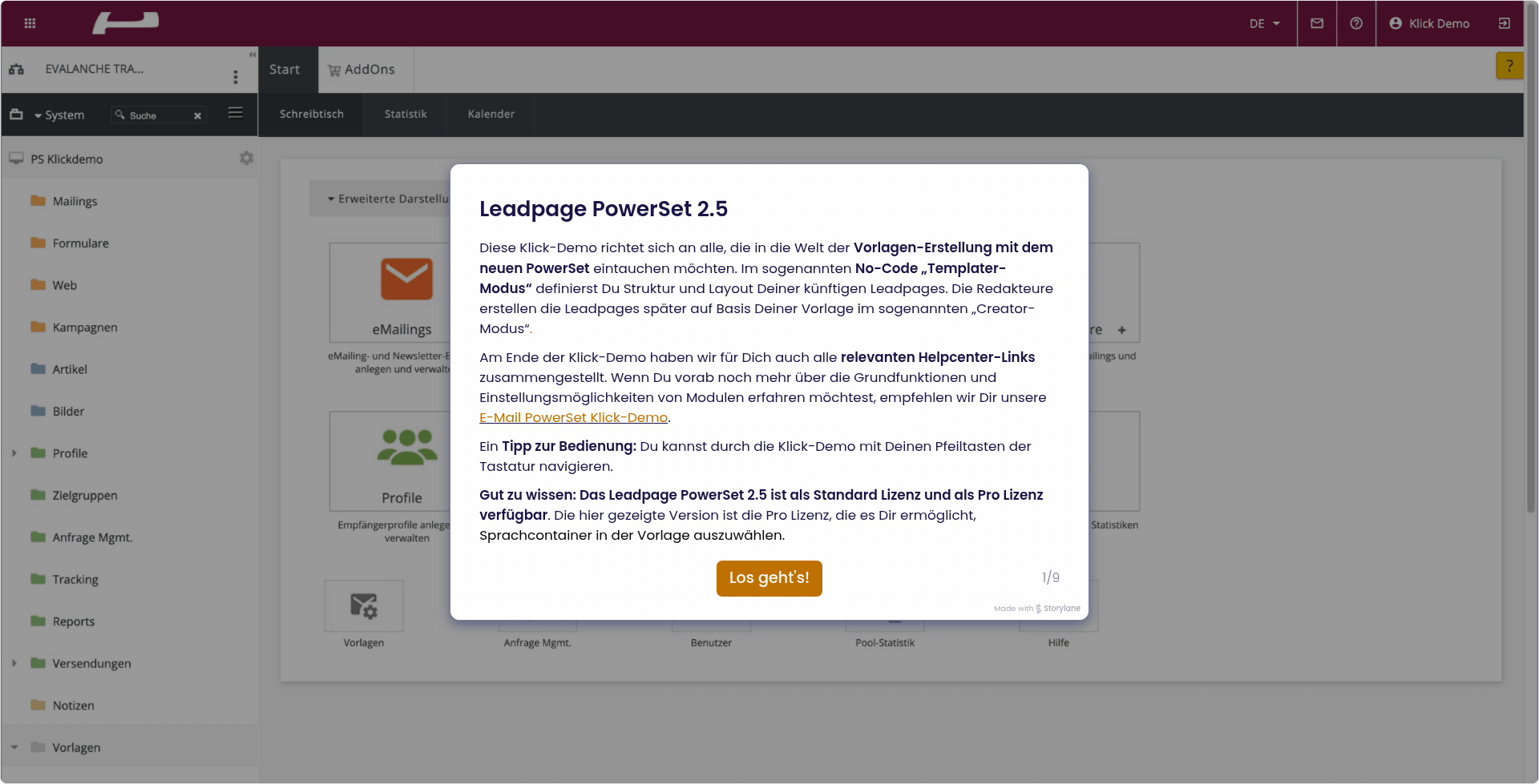 Klickdemo aufrufen